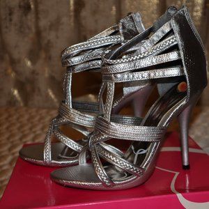 Silver Strappy Heels
